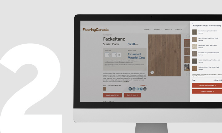 browsing flooring products on website